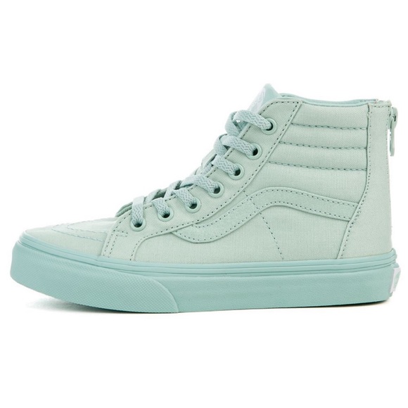 NWT Vans KS8-Hi Zip (Mono) sparkly TEAL / TURQUOISE / MINT VANS GIRL OR BOY - Picture 5 of 12